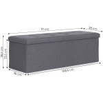 Prešívaný úložný box puf 111x38 cm - tmavosivá ModernHome