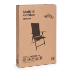 Skladacia záhradná stolička s nastaviteľným operadlom - sivá MultiGarden