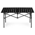 Turistický skladací stôl 95x55 cm kempingový stôl s taškou čierny MultiGarden