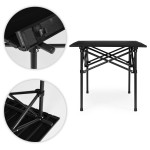 Turistický skladací stôl 95x55 cm kempingový stôl s taškou čierny MultiGarden