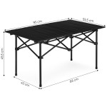 Turistický skladací stôl 95x55 cm kempingový stôl s taškou čierny MultiGarden