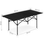 Skladací stôl 120x55 cm s taškou - čierny MultiGarden