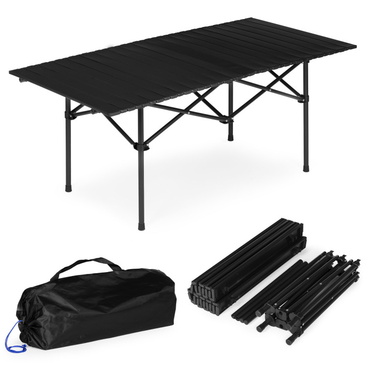 Skladací stôl 120x55 cm s taškou - čierny MultiGarden