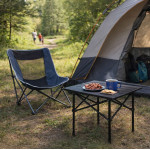 Turistický skladací stôl 53x55 cm s taškou - čierny MultiGarden