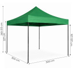 Záhradný samorozkladací stan s baldachýnom 3x3m - zelený MultiGarden