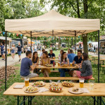 Záhradný samorozkladací stan s baldachýnom 3x3m - béžová MultiGarden