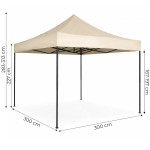 Záhradný samorozkladací stan s baldachýnom 3x3m - béžová MultiGarden