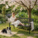 Záhradná lavička s ozdobným operadlom 120x50 cm MultiGarden