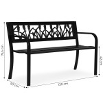 Záhradná lavička s ozdobným operadlom 120x50 cm MultiGarden