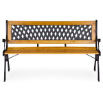 Drevená záhradná lavica 126x51 cm s ažurovým operadlom MultiGarden