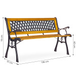 Drevená záhradná lavica 126x51 cm s ažurovým operadlom MultiGarden