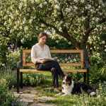 Drevená záhradná lavička s ažurovým operadlom 118x52 cm MultiGarden