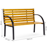 Drevená záhradná lavička s operadlom 122x57 cm MultiGarden