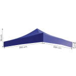 Krycia strecha 3x3 m pre záhradný pavilónový stan 420D PVC modrá MultiGarden