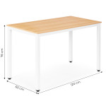 Jedálenský stôl pre 4-5 osôb - 120x60 cm svetlý dub ModernHome