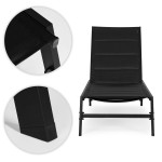 Záhradné plážové ležadlo s nastaviteľným operadlom oceľová konštrukcia čierna MultiGarden