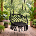 Závesné boho záhradné kreslo - čierne MultiGarden