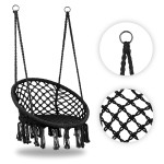 Závesné boho záhradné kreslo - čierne MultiGarden