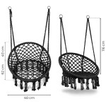 Závesné boho záhradné kreslo - čierne MultiGarden