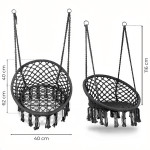 Závesné boho záhradné kreslo - sivé MultiGarden