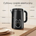 Inteligentná bezdrôtová rýchlovarná kanvica – 1,7l čierna