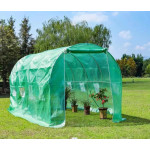 Fóliový skleník 4x2x2 m 8 m² kovový rám UV fólia 2 vchody
