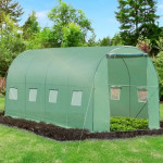 Fóliový skleník 4x2x2 m 8 m² kovový rám UV fólia 2 vchody