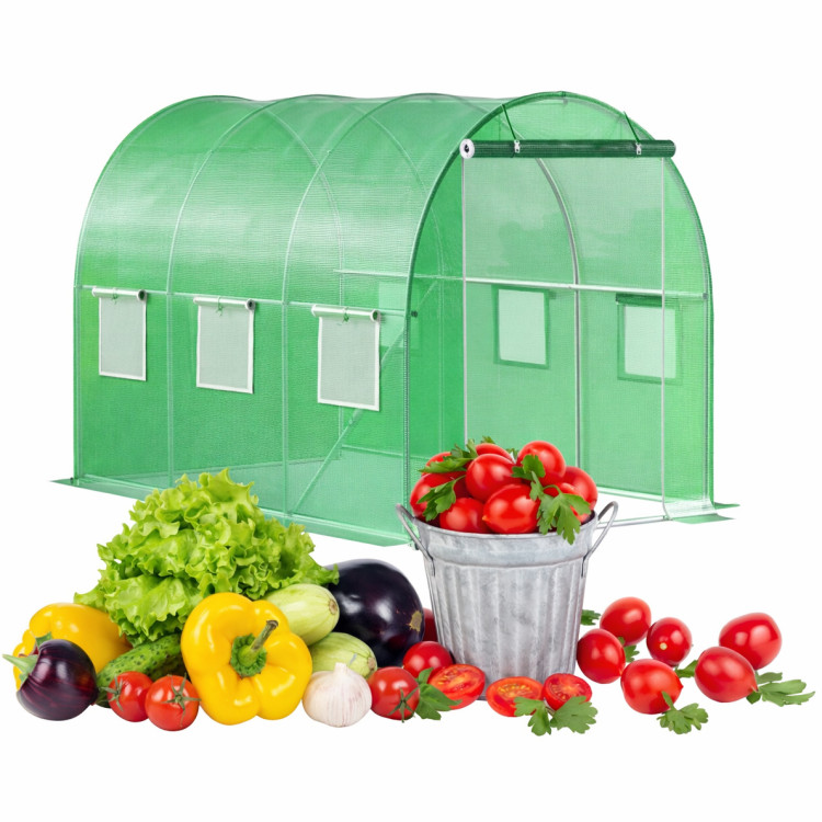 Fóliový skleník 3x2x2 m 6 m² kovový rám UV fólia - zelený