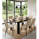 Obdĺžnikový rozkladací stôl 120-160x80 cm - pre 4-6 osôb dub craft Obdĺžnikový rozkladací stôl 120-160x80 cm - pre 4-6 osôb dub craft