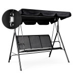 Záhradná hojdačka 3-miestna - čierna MultiGarden