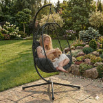 Závesné hojdacie kreslo do 120 kg - čierne MultiGarden