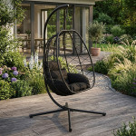 Závesné hojdacie kreslo do 120 kg - čierne MultiGarden