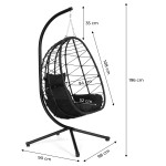 Závesné hojdacie kreslo do 120 kg - čierne MultiGarden