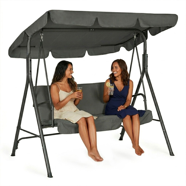 Záhradná hojdačka 3-miestna - sivá MultiGarden