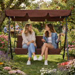 Záhradná hojdačka 3-miestna - hnedá MultiGarden