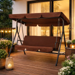 Záhradná hojdačka 3-miestna - hnedá MultiGarden