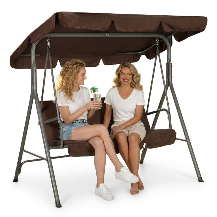 Záhradná hojdačka 3-miestna - hnedá MultiGarden