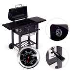 Záhradný gril na drevené uhlie s vekom nastaviteľný rošt teplomer popolník MultiGarden