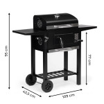 Záhradný gril na drevené uhlie s vekom nastaviteľný rošt teplomer popolník MultiGarden