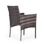 Súprava záhradného nábytku z technorattanu 2 stoličky stôl sivý MultiGarden