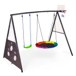 Detské ihrisko záhradná hojdačka 4v1 basketbalový kôš bocianie hniezdo ECOTOYS