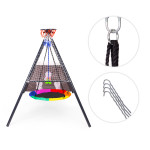 Detské ihrisko záhradná hojdačka 4v1 basketbalový kôš bocianie hniezdo ECOTOYS