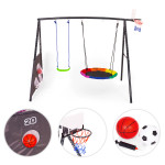 Detské ihrisko záhradná hojdačka 4v1 basketbalový kôš bocianie hniezdo ECOTOYS