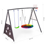 Detské ihrisko záhradná hojdačka 4v1 basketbalový kôš bocianie hniezdo ECOTOYS