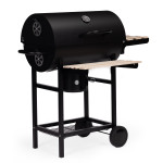 Záhradný gril na drevené uhlie s vekom teplomerom popolník drevené police MultiGarden