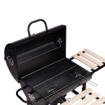 Záhradný gril na drevené uhlie s vekom teplomerom popolník drevené police MultiGarden