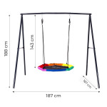 Detská záhradná hojdačka Čapie hniezdo 100 cm oceľový rám ECOTOYS