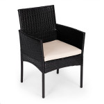 Technorattanový záhradný nábytok set 2 stoličky stôl čierny MultiGarden