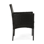 Technorattanový záhradný nábytok set 2 stoličky stôl čierny MultiGarden