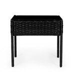 Technorattanový záhradný nábytok set 2 stoličky stôl čierny MultiGarden